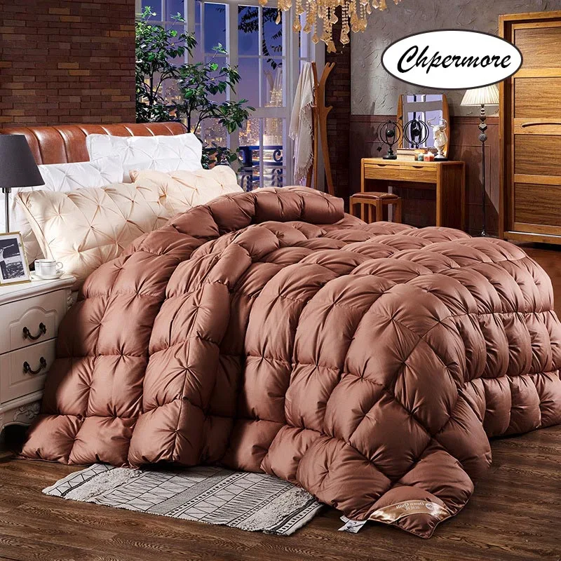 Chpermore 100% Cotton Lining Twist flower Down Quilt Duvets 100 % White Goose/Duck Down Comforters King Queen Twin Full Size bed comforter