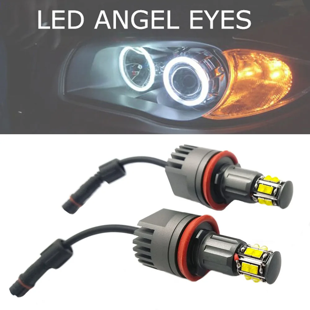 120WH8LEDAngelEyeHaloRingLightAutoLighting6000KForBMWE82