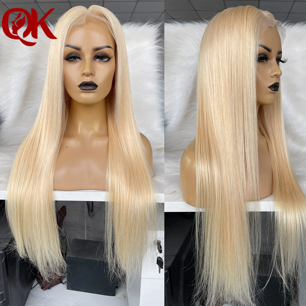 

QueenKing Brazilian Human Hair Blonde Lace Front 150% 13x6 Blonde 613 Silky Straight Remy Wigs For Women Free Overnight Shipping