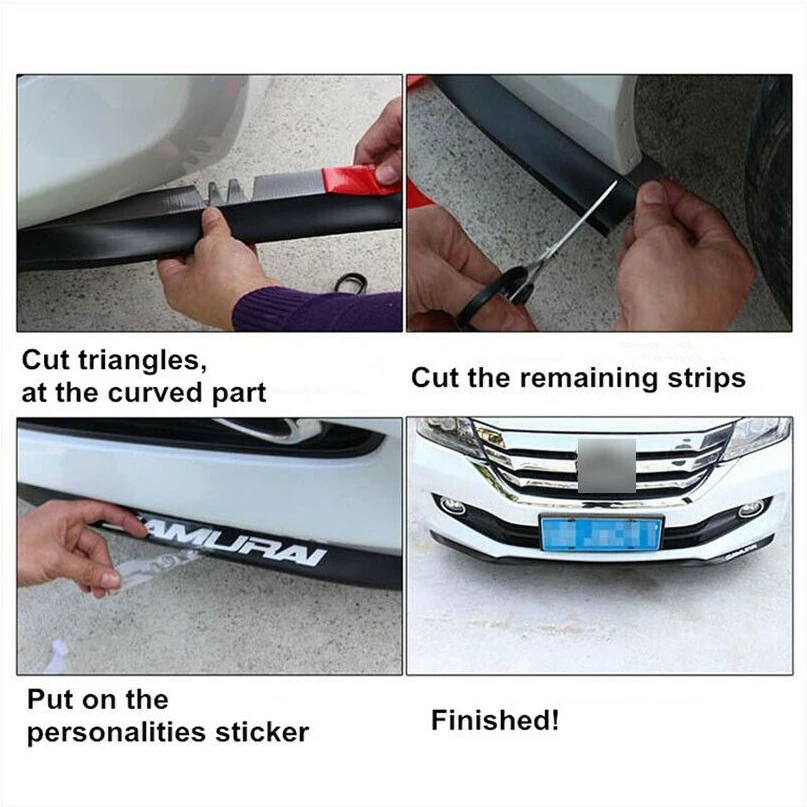 1 шт. 8 футов красный и черный передний бампер для губ Spliter Body Spoiler Valence Trim Side Skirt