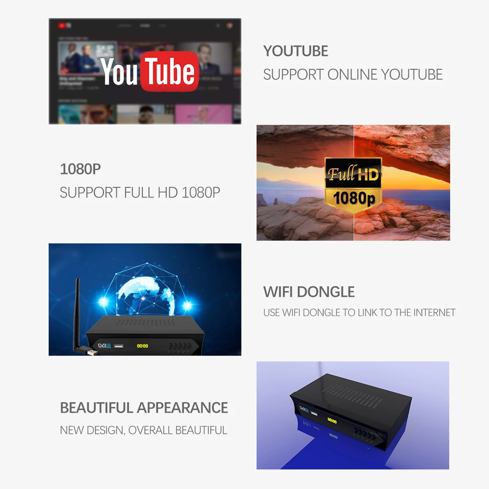 Спутниковый ТВ приемник в Испании GTmedia V8 Nova Freesat V9 Super S2 mini с поддержкой IKS Youtube и Wi