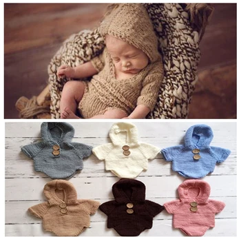 

baby girl crochet rompers clothes for newborn photography props knit outfits photo shoot accessories fotografia photoshoot