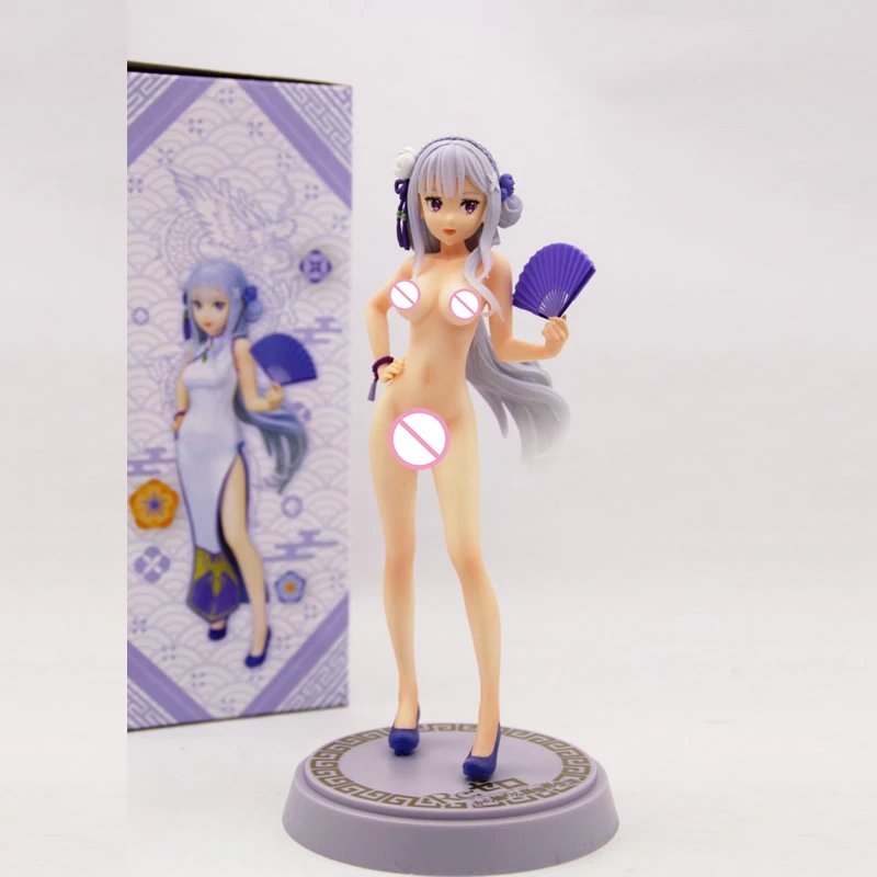 

22cm Original figure transform Re: Life a Different World from Zero Emilia Nude Sexy Girl Resin GK model Collection Toy