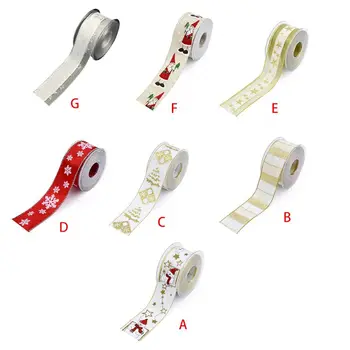 

10m Wired Christmas Ribbon Polyester Sheer Glitter Colorful Snowflake DIY Crafts