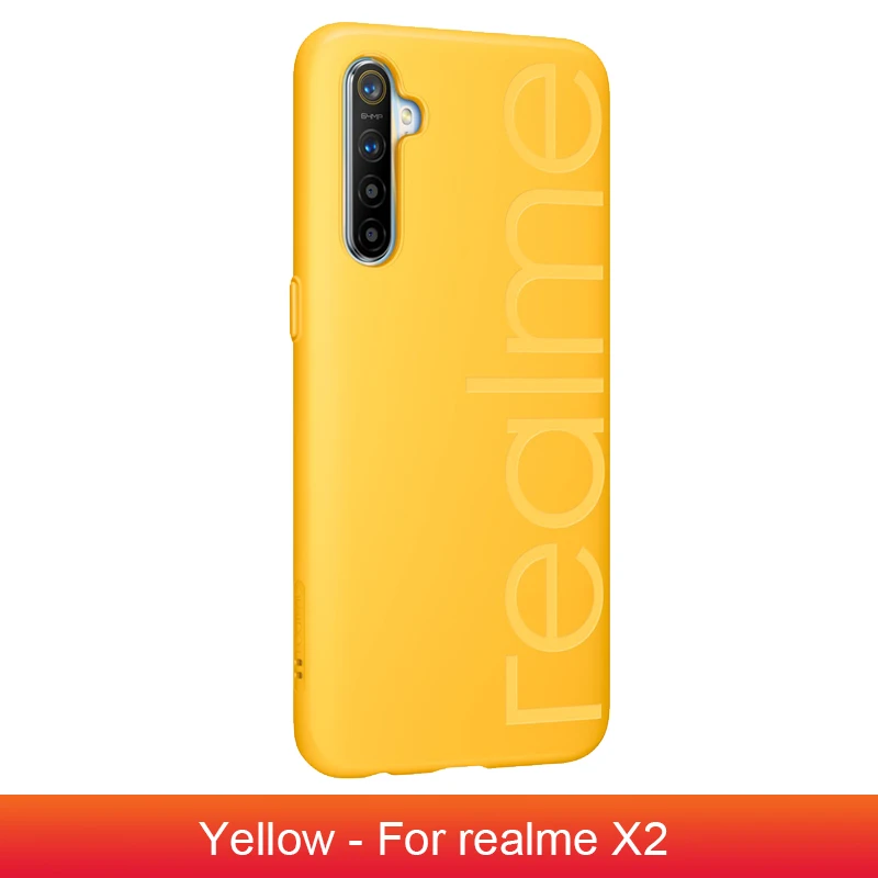 Чехол realme x2 PU+ TPU устойчивый к царапинам дизайн для камеры, экран эскорт анти-падение 3D горячий процесс прессования для realme 2 - Цвет: Yellow