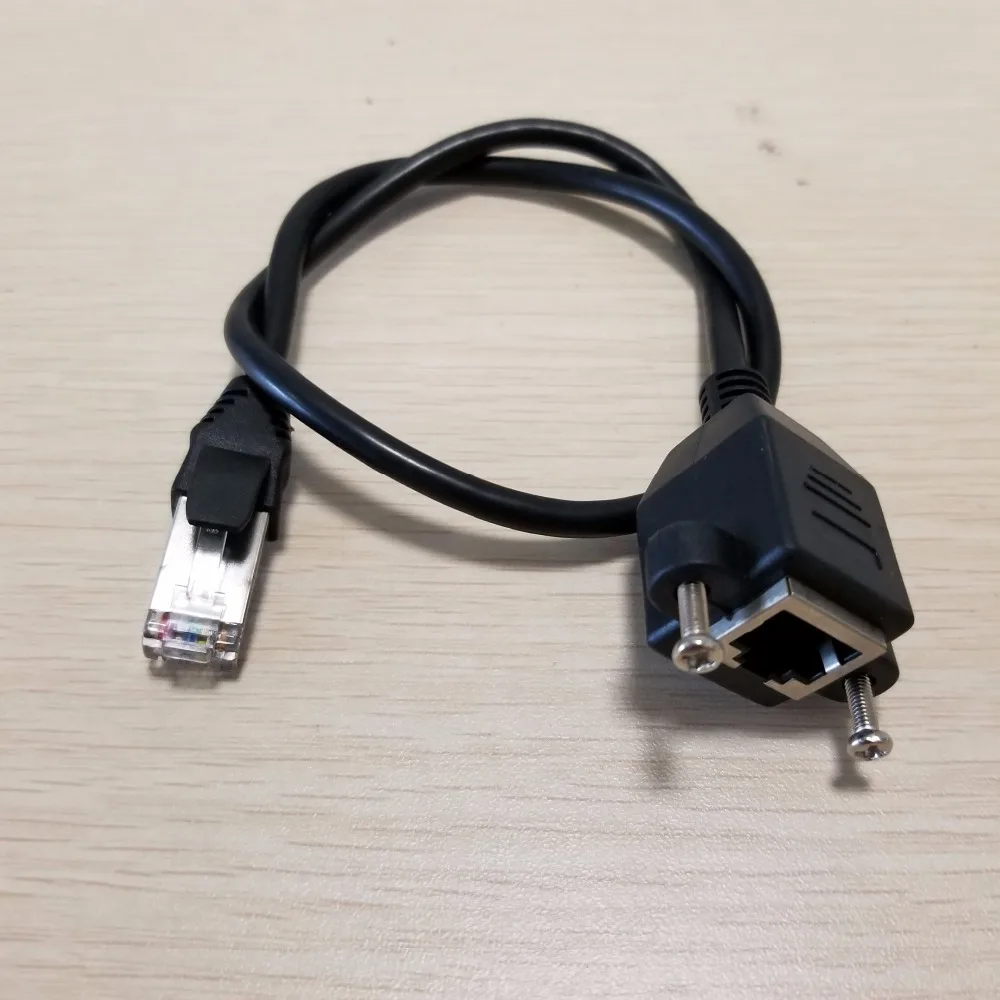 Screws Lock Panel Mount Rj45 Network Data Extension Cable Male To