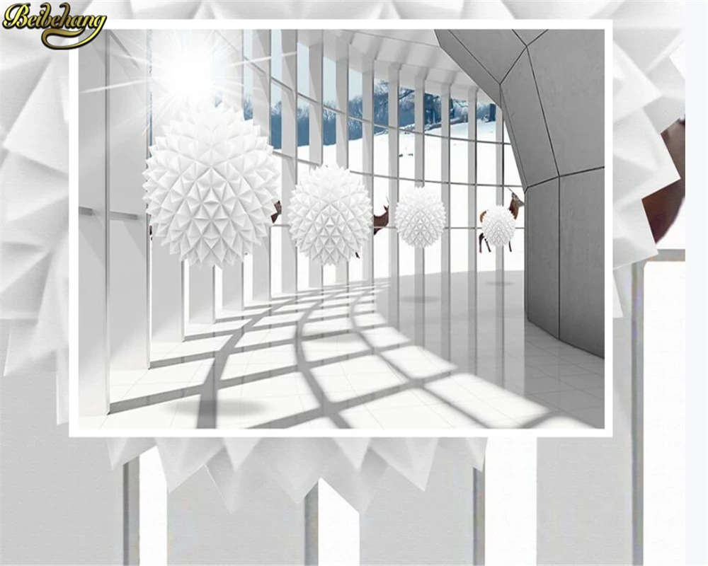 beibehang Custom wallpaper mural 3d stereo ball corridor building space landscape tv background wall papers home papel de parede