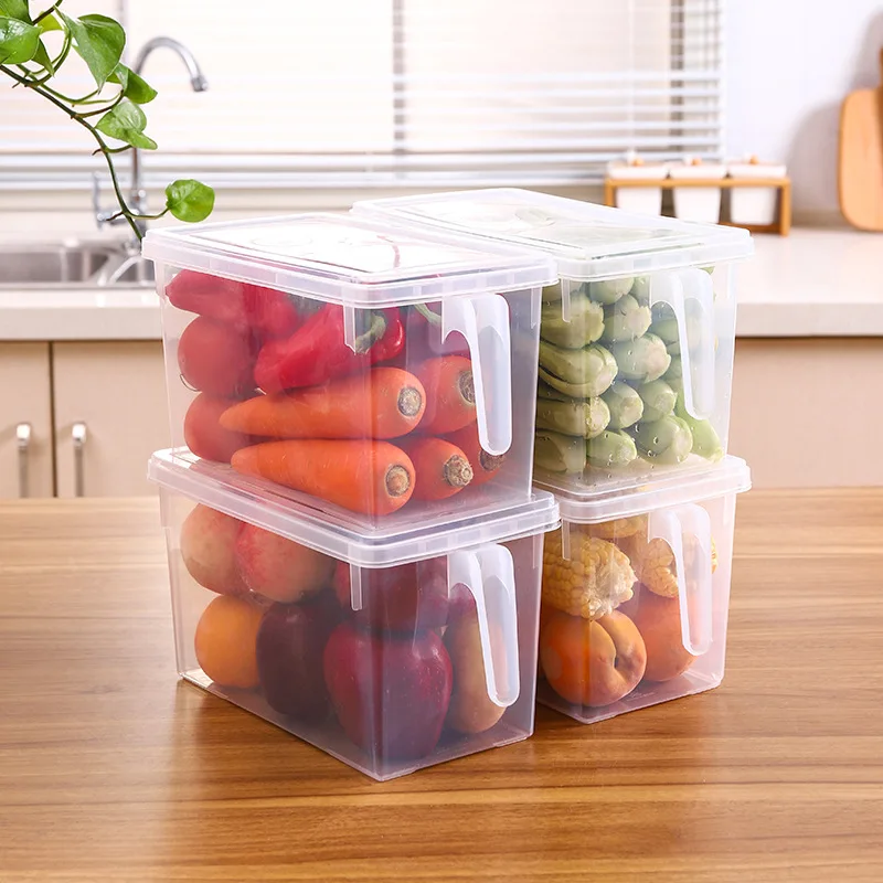 

Refrigerator storage box transparent rectangular drawer type freezer kitchen storage fresh dried fruit plastic storage box