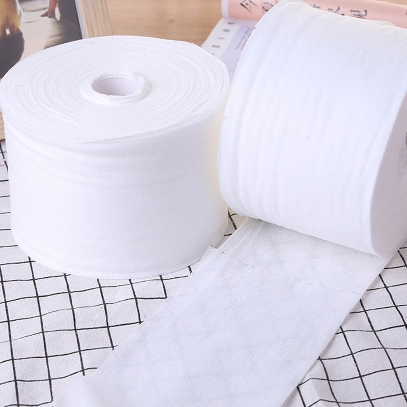 45 Sheets/Roll Disposable Face Towel Ultra Soft Thick Cotton Facial Tissue Washcloth Dry Wipes Makeup Remover Cleansing for Skin