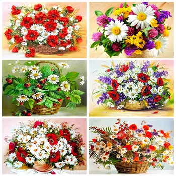 

Evershine 5D Diamond Painting Cross Stitch Daisy Rhinestone Mosaic Diamond Embroidery Flower Full Square Drill Home Decoration