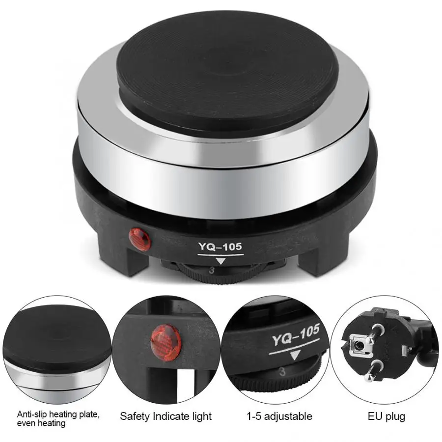 EU Plug 220V 500W Electric Mini Stove Hot Plate Multifunction Home Heater Stove Cooking Plate 4