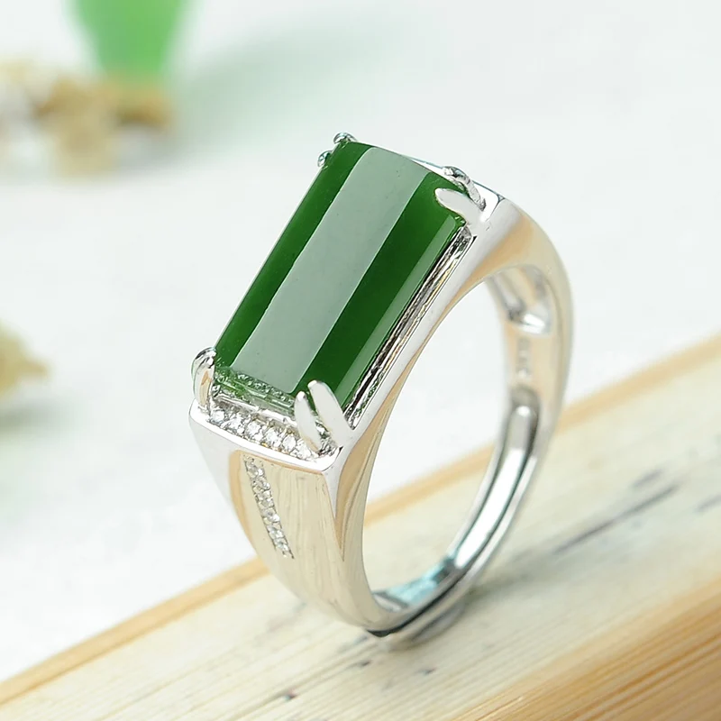925 серебряные и тианью кольца Нефритовое мужское кольцо натуральное ...