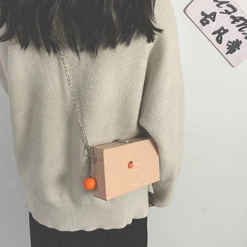

women's bag PU Shoulder Bags Box Single Chains Lady handbag purse for teenage girls Korean lovely