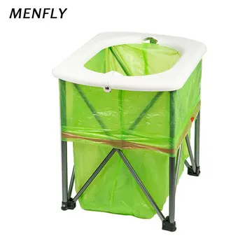 

MENFLY Outdoor Mobile Camping Sitting Toilet Picnic Ashbin Commode Emergency Tool Close Night Stool Portable Car Toilet Ashcan