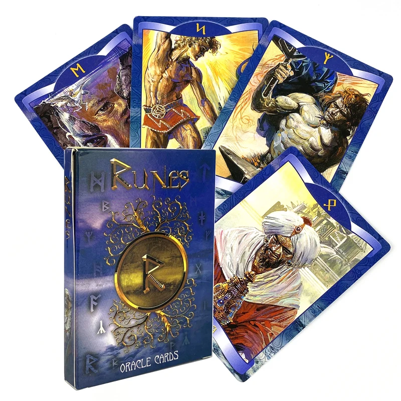 

Runes Oracle Cards Board Game Party Divination Poker Gift Checker Full English Tarot Deck With PDF Guidebook