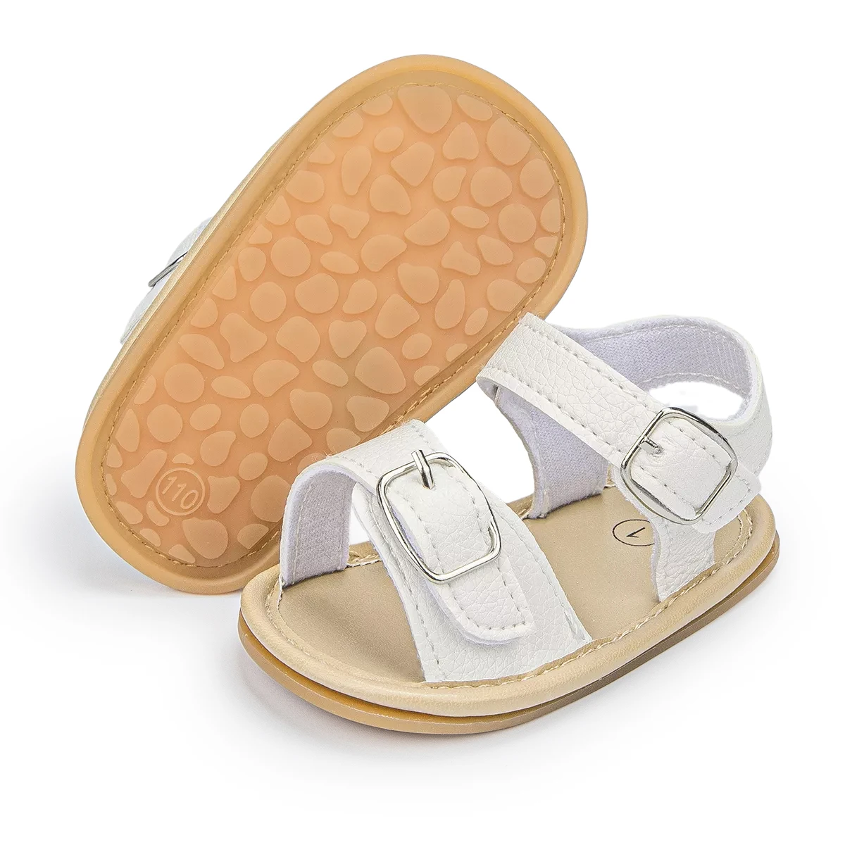 Buen trato Zapatos planos antideslizantes para bebés, sandalias para recién nacidos de cuero sintético, transpirables, de 0 a 18 meses, 2021 lbQKMdVm7ZJ