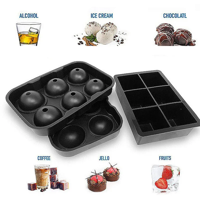 High Quality Black Color Ice Mold bar Tools Whiskey Ice Cube Maker Ball Mold  Mould Brick Round Kitchen Accessiories Cocina - AliExpress