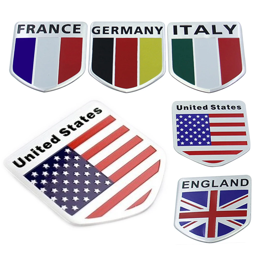 

1x 3D Metal Flag Emblem Badge Sticker For Car Vehicle Auto SUV Door Window Aluminium Decoration Exterior Accessories For Benz VW