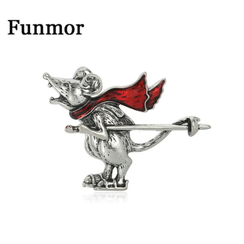 Funmor винтажные Броши с изображением мыши заколки животными для женщин и мужчин
