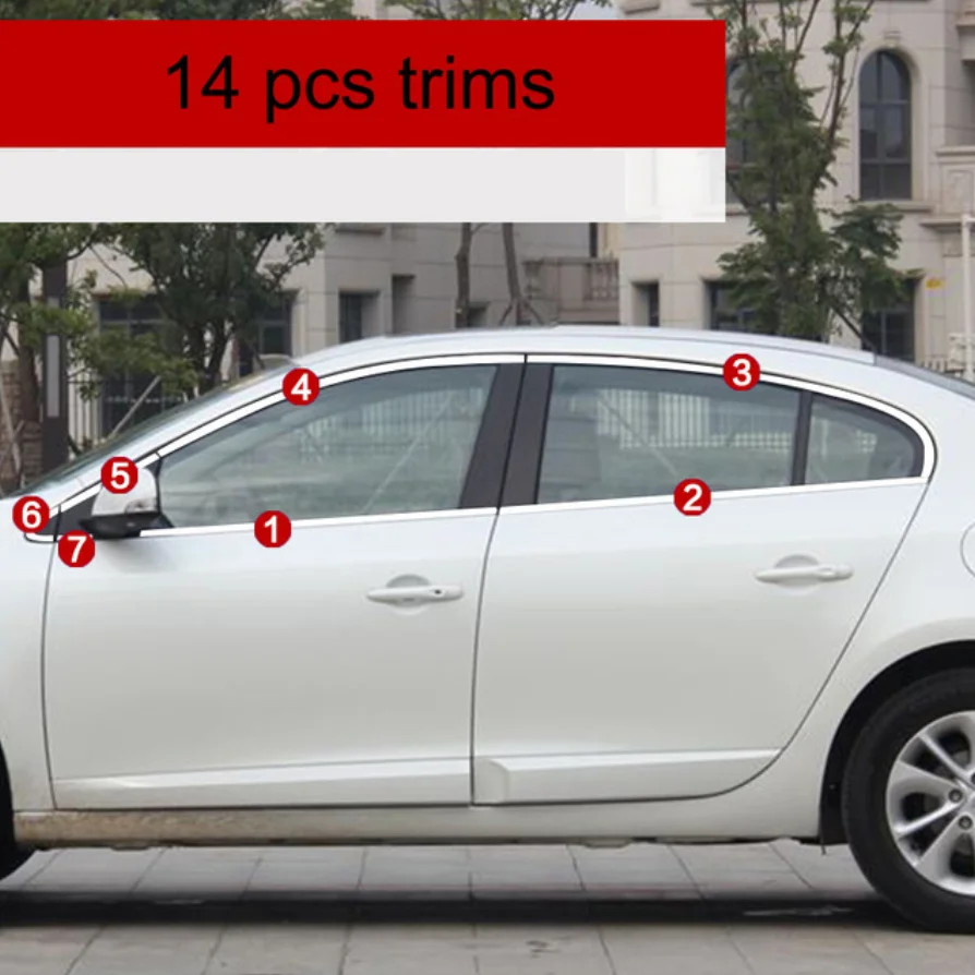 Нержавеющая сталь окна автомобиля планки для renault fluence 2010 2011 2012 2013 samsung SM3 - Цвет: 14 pcs trims