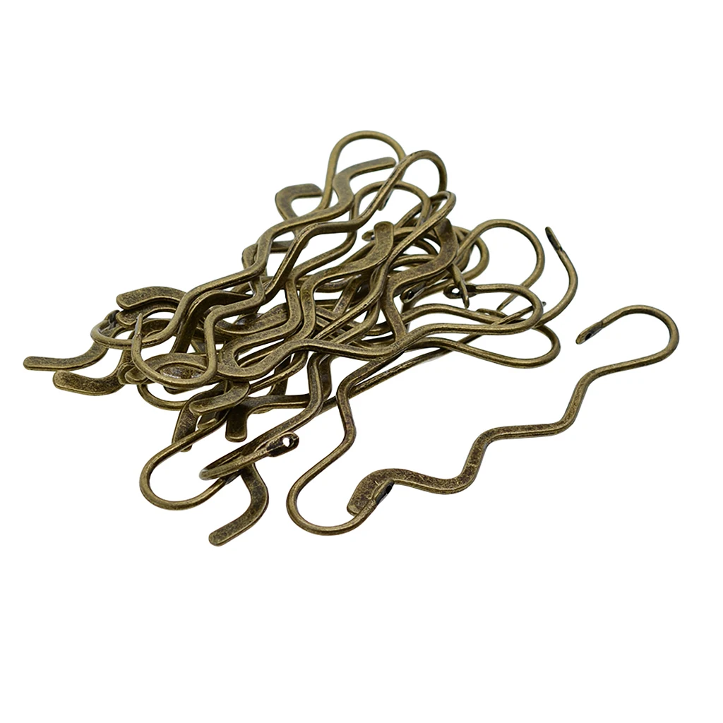 20 Pieces Vintage Antique Bronze Wave Bookmark Hooks Beading Book Marks Jewelry Making Findings DIY Pendant Necklace Craft 85mm