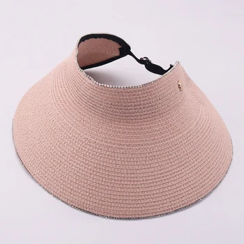 

Summer Women Visor Straw Baseball Caps Big Brim Female Uv Protection Chapeu Adjustable Size Lady Sun Shade Girl Beach Sun Hat