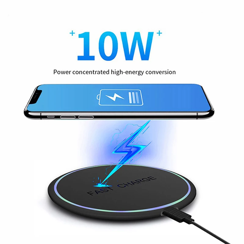 

10W Fast Wireless Charger QC 3.0 Phone charger for iphone 11 XI MAX for Huawei Xiaomi Universal USB Fast Phone Charger Pad