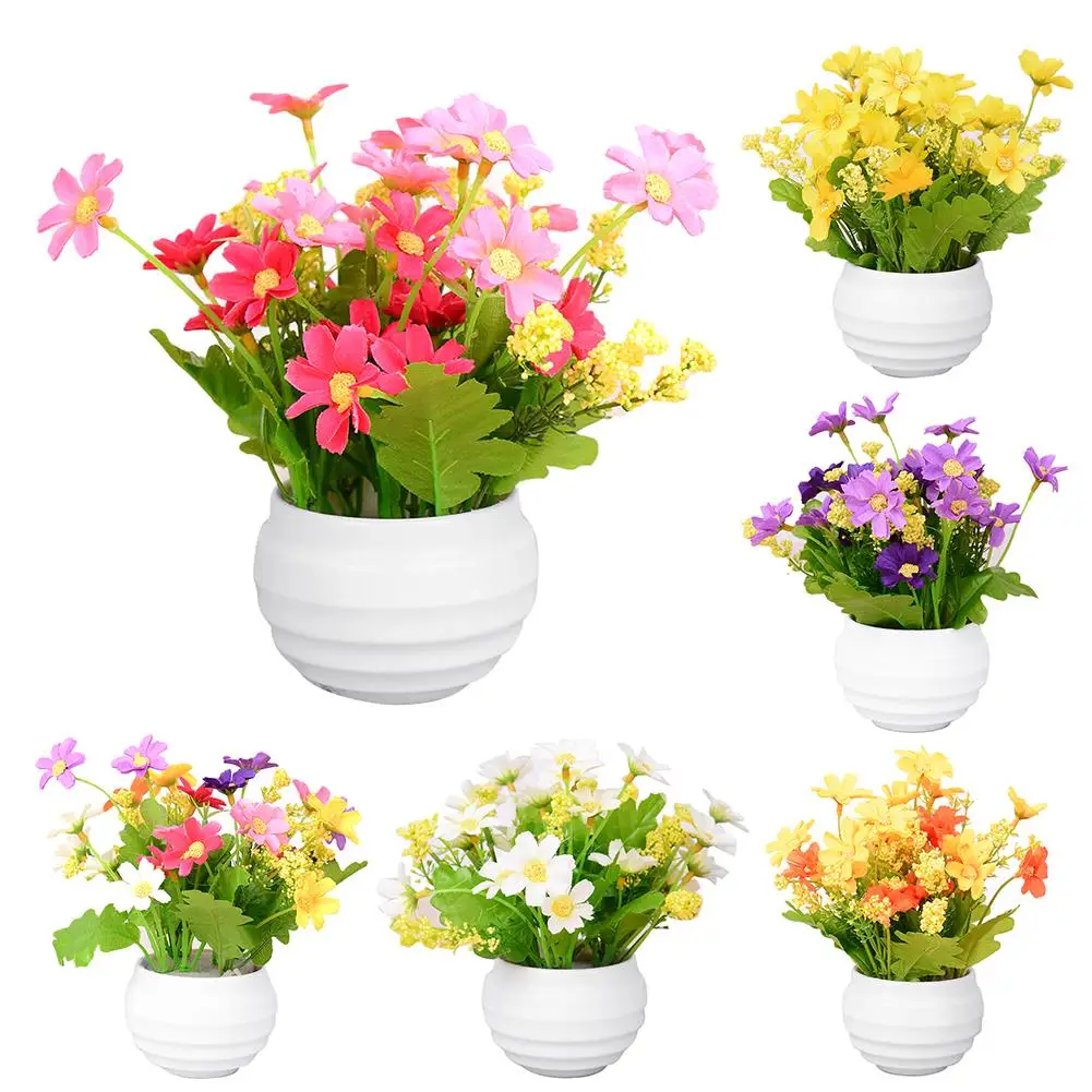 

Potted Artificial Chrysanthemum Flower Bonsai Garden Wedding Table Ornament