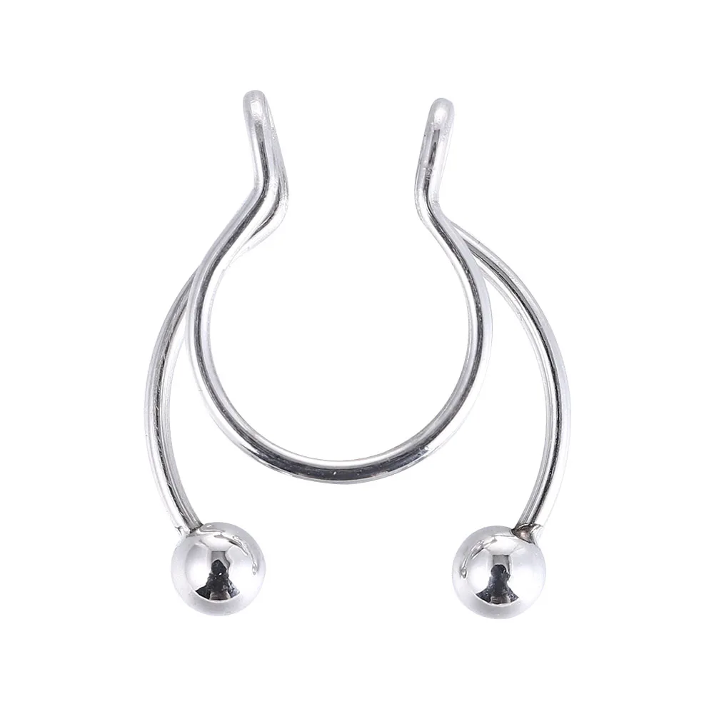Fake Nose Ring Hoop Nose Septum Rings Stainless Steel Magnet Nose Punk Fake Piercing Body Jewelry Hip Hop Rock Ear clip Jewelry