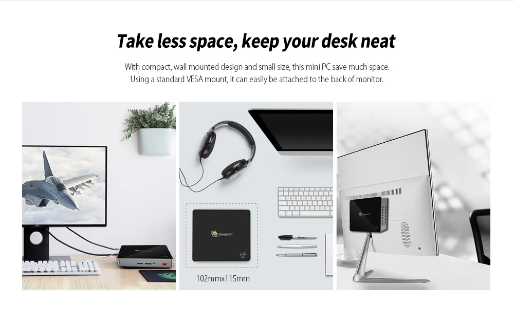 Beelink J45 Мини ПК J4205 подлинный Windows 10 Мини ПК 128/256/512GB 2,4 GHz+ 5,8 GHz WiFi BT4.0 поддержка Netfix 4K H.265 Быстрая зарядка