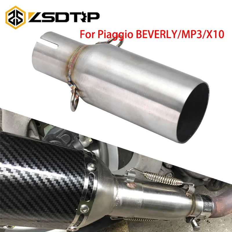 

ZSDTRP Motorcycle Escape Exhaust Muffler Middle Link Pipe Slip-on For Piaggio BEVERLY 125/300 MP3 125/250/300 X10 125