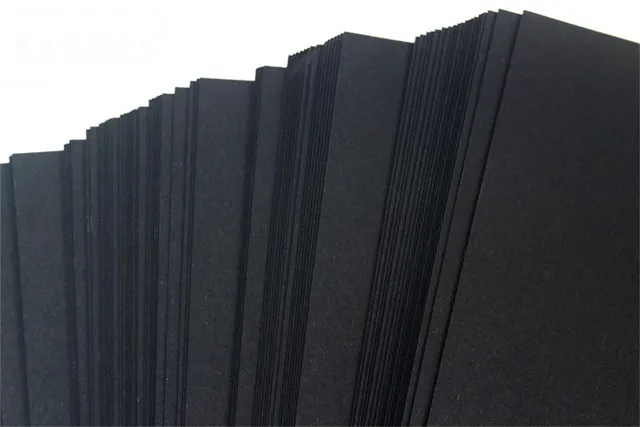 Black Craft Paper Pure Wood Pulp Black Cardboard Paper DIY Upscale Children  Handmade Copy Paper Sketch Paper Painting 80g 200g