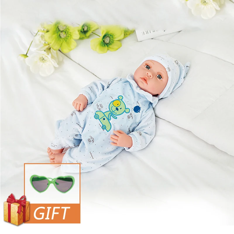 19 дюймов Reborn Baby Doll Силиконовые конечности хлопок тело мягкая резина Моделирование ручной работы Reborn игрушки для детей
