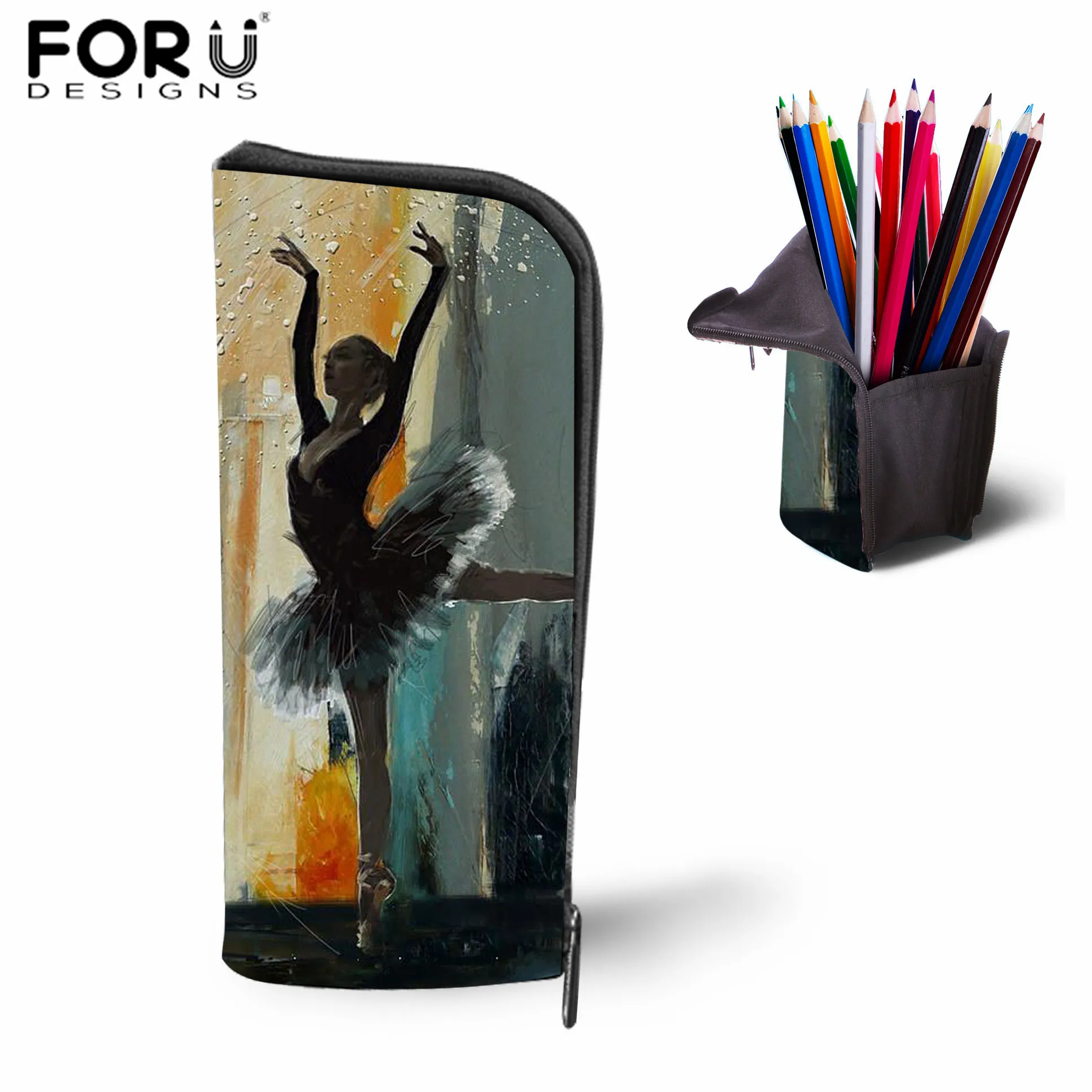 LH1213D FORUDESIGNS/косметичка для девочек с принтом танцовщицы балета, школьные Пеналы, канцелярские коробки, Детская сумка для карандашей, школьные поставщики - Цвет: LH1213D