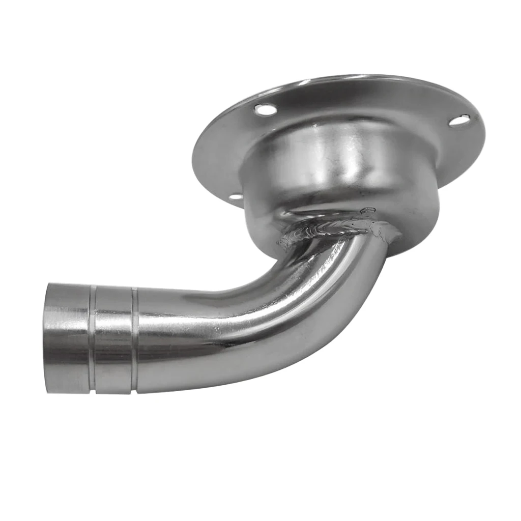 Stainless Steel Boat Marine Flush Mount Fuel Gas Liquid Tank Vent 90 Degree Elbow for 1 inch 25mm Hose