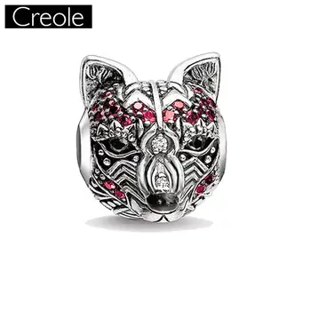 

Beads Pendant Fox Large Hole For Women Men Gift Europe Style Karma Silver Punk Charm Jewelry Fit Bracelet Necklace