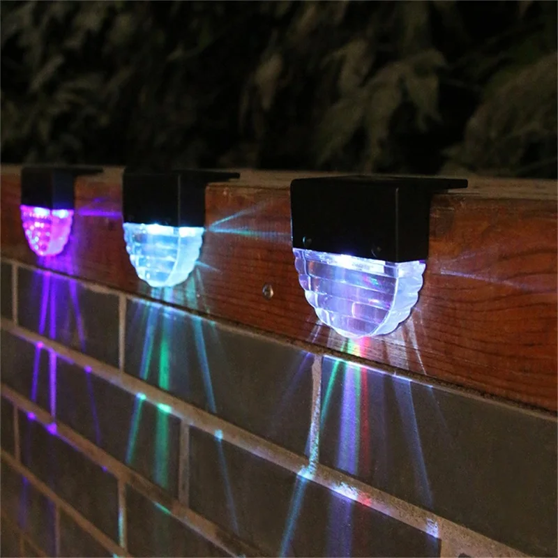 OURFENG Solar Sconces Outdoor Wall Led  Light Waterproof Ladder Fence Garden Landscape Staircase Lamp Decoration