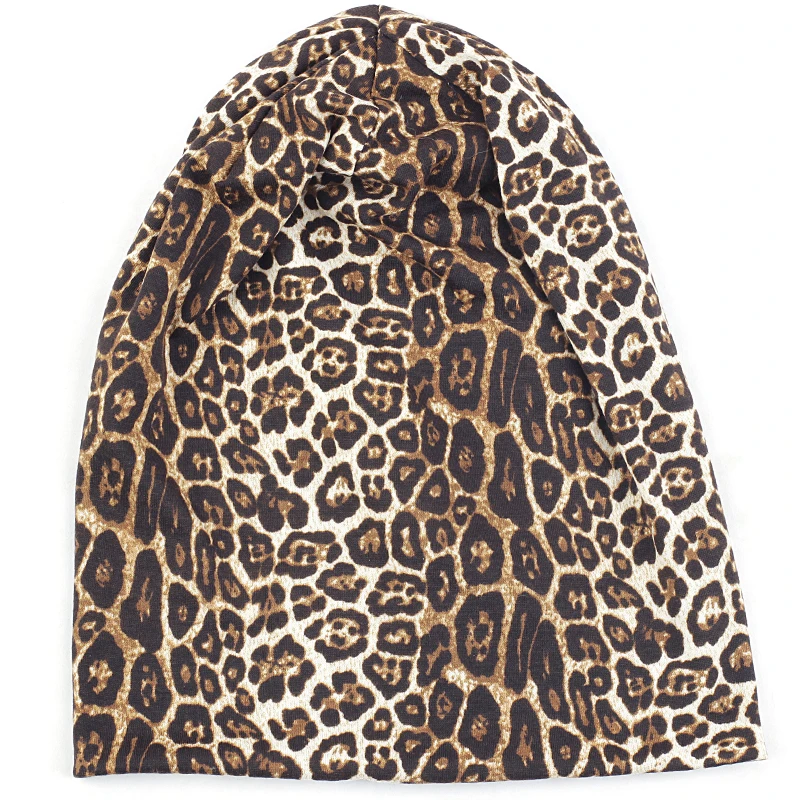 leopard Geebro новая зимняя Осенняя шапочка, леопардовые шапки с принтом для взрослых, унисекс, женская, мужская шапка с черепом - Цвет: leopard