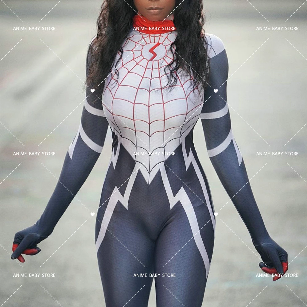 Azul Juntar Modernización Disfraces de Halloween de Spiderman para mujer, traje de Cosplay de la  película de superhéroes Cindy Moon, Spiderman Silk|Disfraces de películas y  TV| - AliExpress
