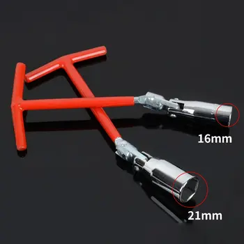 

16/21mm Spark Plug Socket Wrench T-Bar Flexible Spanner Remover Installer Universal Joint Hand Tool Inner Hexagon Repair Tool