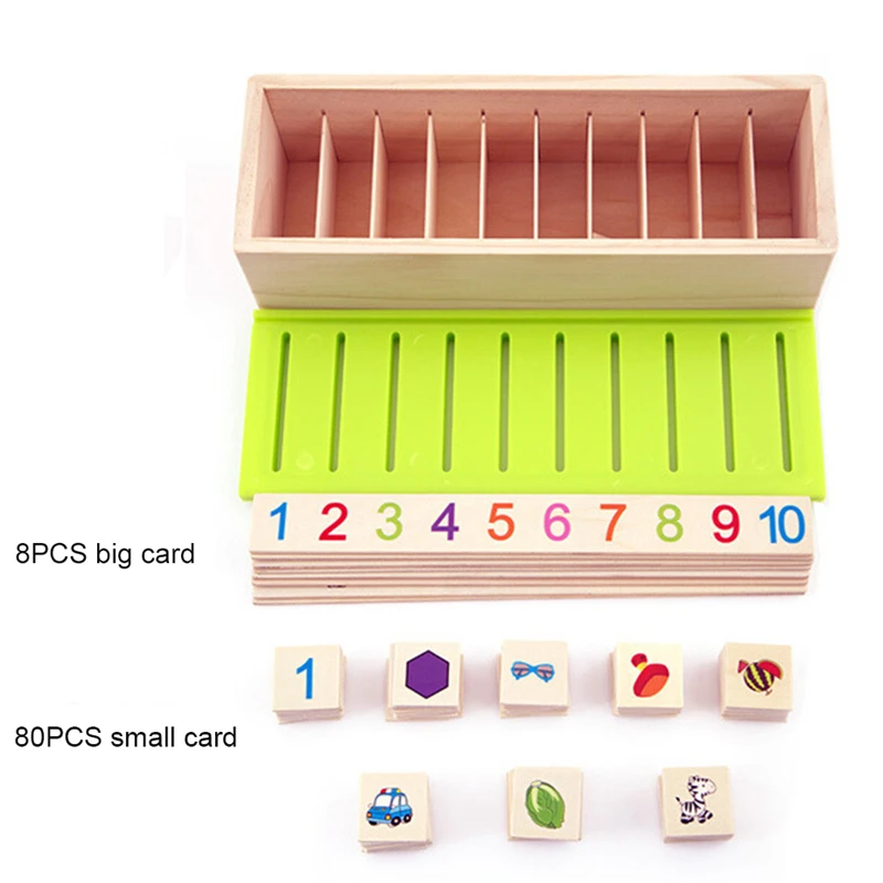 Mathematical Knowledge Montessori Toy Wooden Box Cognitive Matching  Classification Early Learning Educational Toys for Children