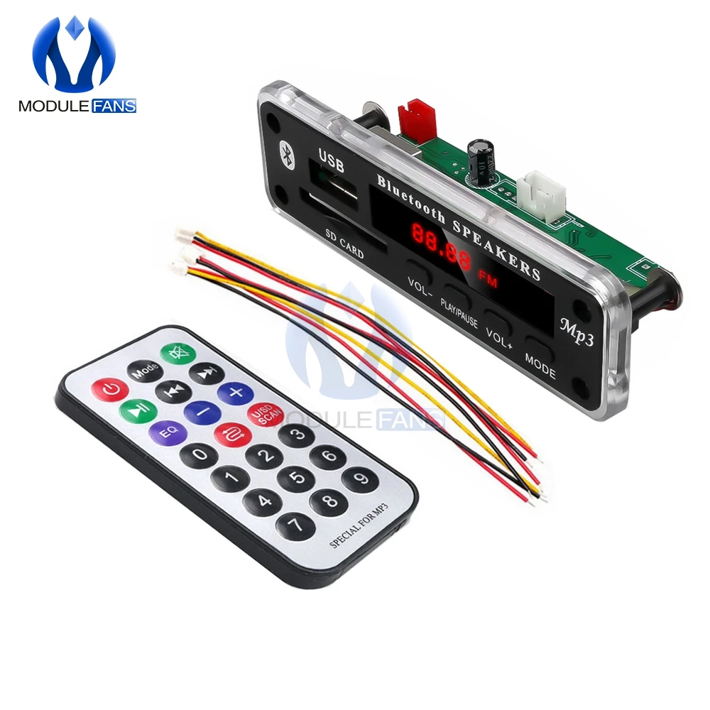 

Wireless Bluetooth 5V 12V MP3 WMA Decoder Board Audio Module Support USB SD AUX FM Audio Radio Module For Car accessories