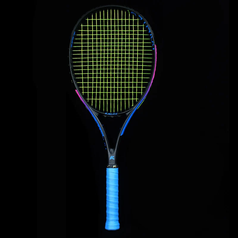 Углеродное волокно теннисные ракетки профессиональная спичка ракетка для тенниса струна с сумкой супер светильник для тренировок теннисная ракетка - Цвет: Синий
