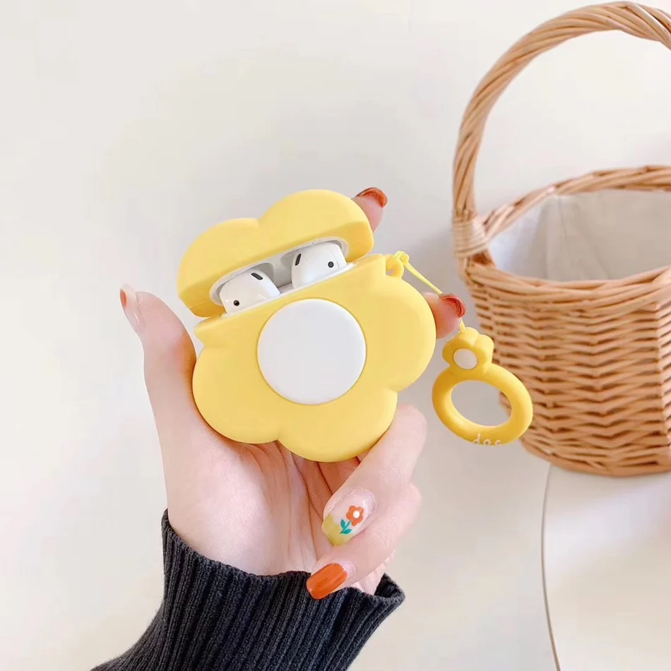 

3D Cute Flower Cute Silicone Case Bluetooth Wireless Earphone Case For Airpods 2 Case For Airpods2 Lips Cover For Apple Air Pod