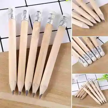 

1pc Wood Pencil With Eraser Hb Short Size Pencil For Primary Students Lapis De Desenho Stationery Supplies Exam Essentials