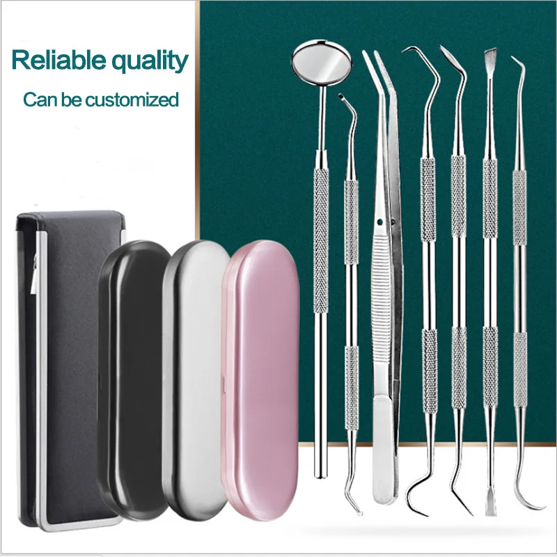 

Hot 6 Pcs/set Dental Tools Tooth Stone Remover Pick Scaler Mirror Stainless Steel Teeth Clean Probe for Personal