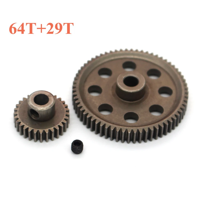 64T and 29T-3.17MM HSP 11184 Metallo Acciaio Spur Diff Differenziale Главный редуктор 64 T Мотор шестерня s 17T 21T 26T 29T для HSP 94123 9411/170/107 - Цвет: 64T and 29T-3.17MM