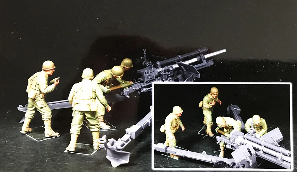 1/35 Смола Модель Строительный мининабор, рисунок "American Crew" 4 цифры(не содержит артиллерия