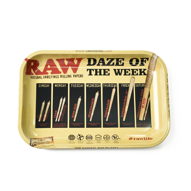 280*180 мм металлический поднос для сигарет поднос для сорняков бумажный поднос для мужчин Подарочная коробка для сигарет гаджеты для мужчин поднос для сигарет - Цвет: raw week