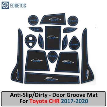 

Anti-Slip Mat For Toyota CHR CH-R 2017 2018 2019 Gate Slot Coaster Anti-Dirty Door Groove Mat Car Interiors Gel Pad Rubber Mat